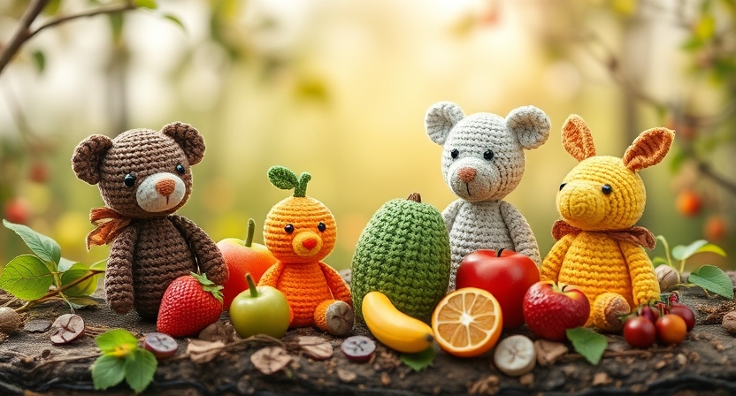 amigurumi animales y frutas